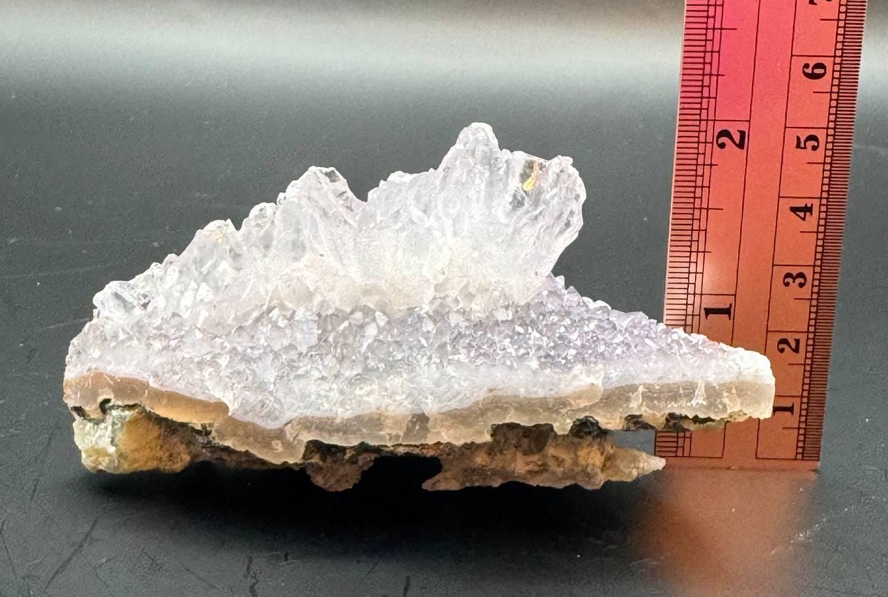 Lavender Amethyst Cluster with Crystal Peaks. Raw Pale Purple Quartz on Matrix, Natural Mountain Formation, Crown Chakra Crystal, 168g