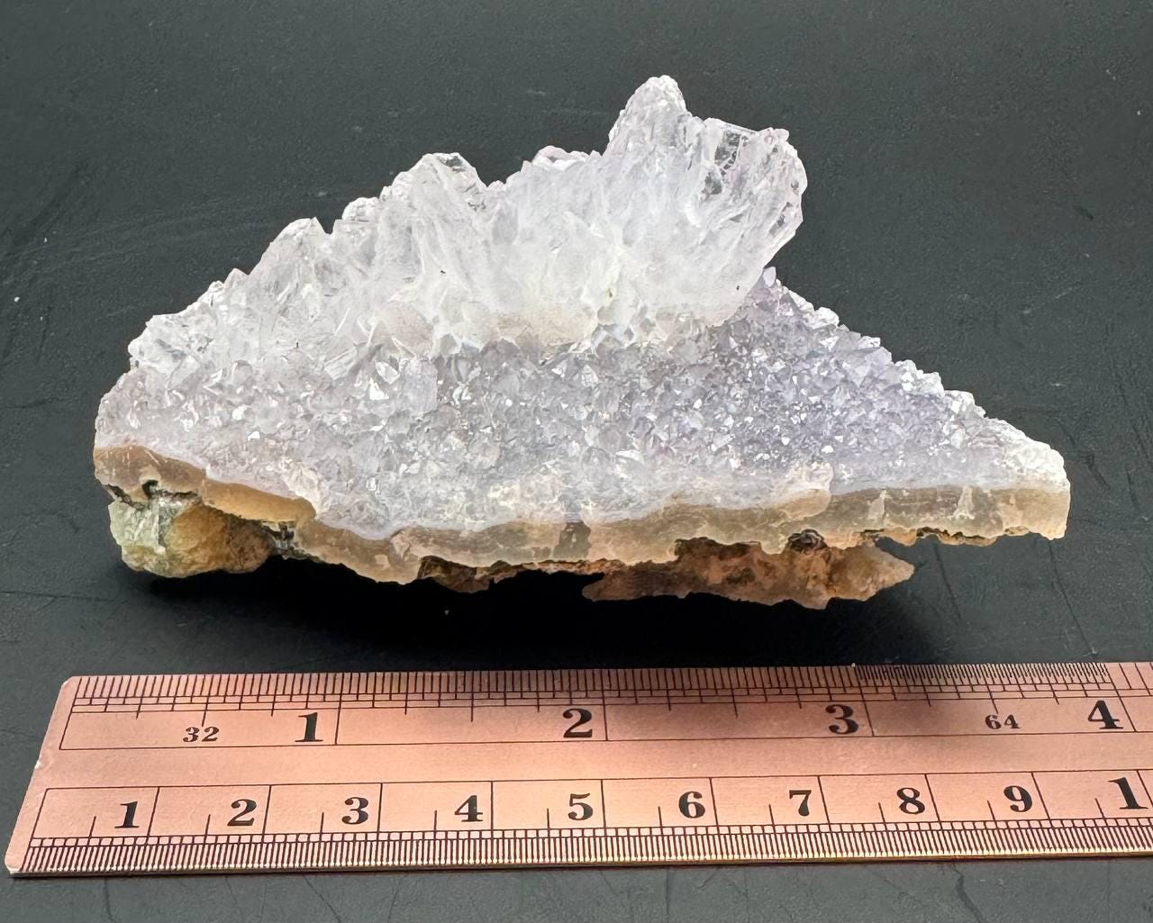 Lavender Amethyst Cluster with Crystal Peaks. Raw Pale Purple Quartz on Matrix, Natural Mountain Formation, Crown Chakra Crystal, 168g