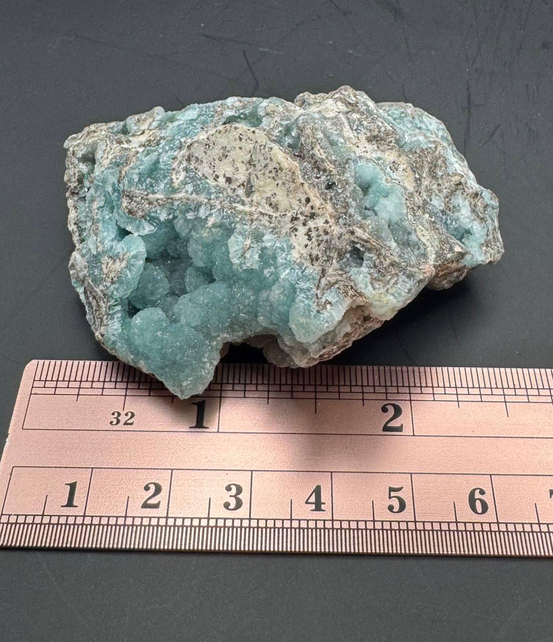 Raw Hemimorphite Crystal Cluster. Natural Blue-Green Botryoidal Mineral Specimen, Rare Zinc Silicate, Throat Chakra Crystal, 84g
