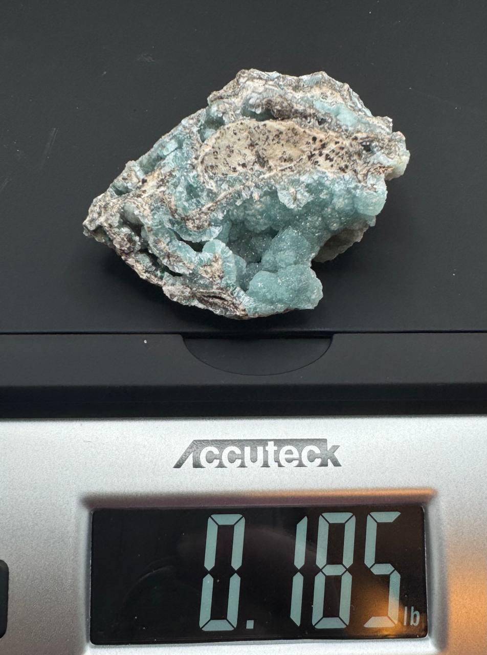 Raw Hemimorphite Crystal Cluster. Natural Blue-Green Botryoidal Mineral Specimen, Rare Zinc Silicate, Throat Chakra Crystal, 84g