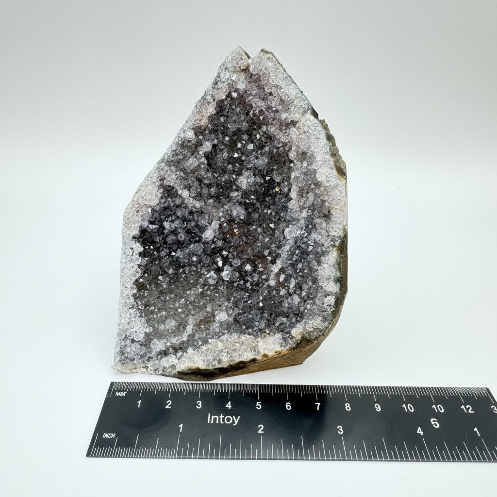 Dark Amethyst Cathedral Geode, Black Amethyst Crystal Cluster, Raw Self Standing Amethyst, One of a Kind