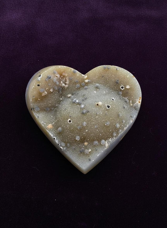 Large Druzy Agate Heart, Banded Agate Crystal Heart, Natural Druzy Quartz Geode, Sparkly Crystal Heart, One of a Kind