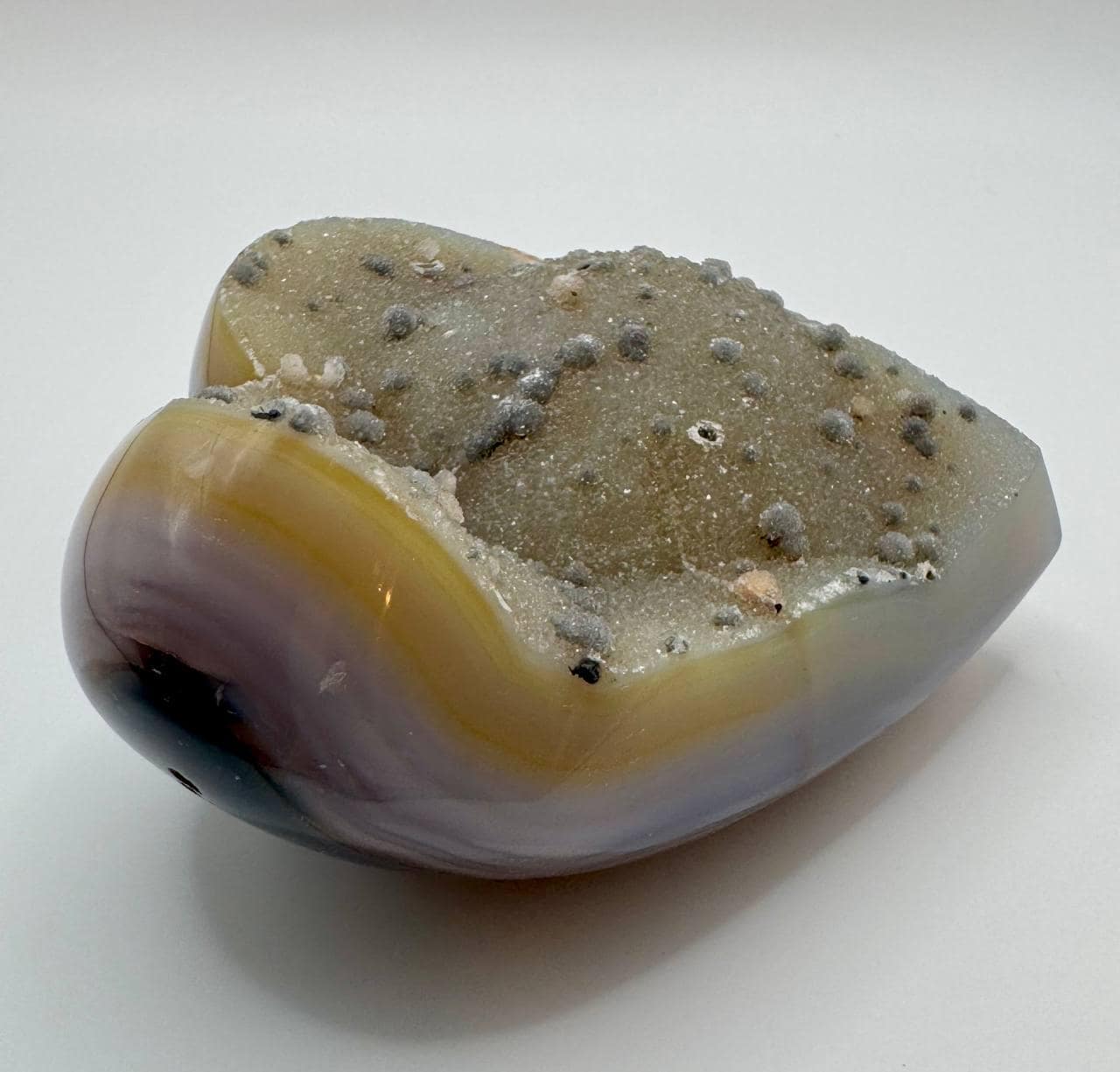 Large Druzy Agate Heart, Banded Agate Crystal Heart, Natural Druzy Quartz Geode, Sparkly Crystal Heart, One of a Kind