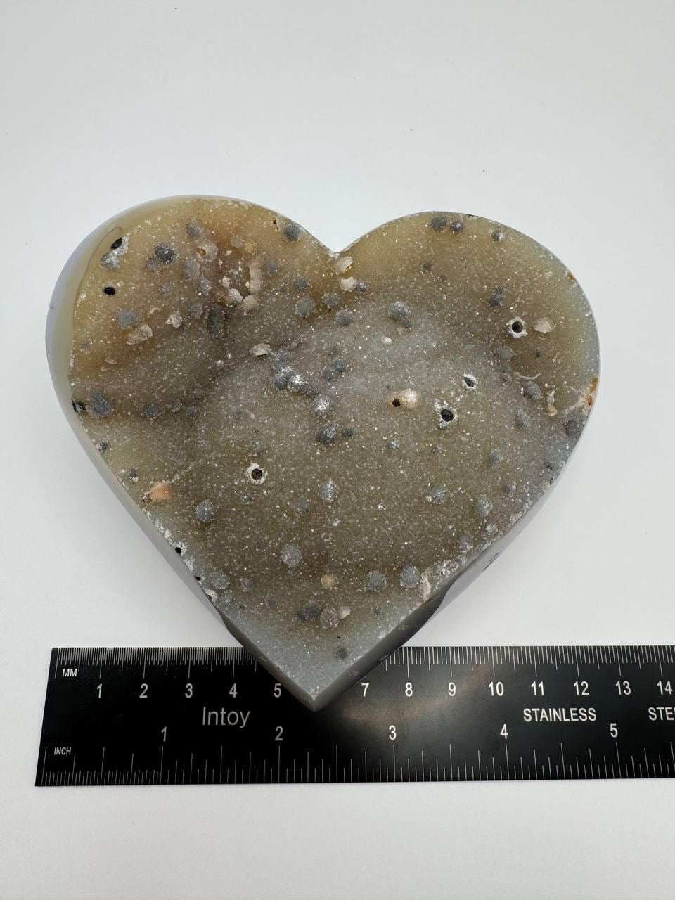 Large Druzy Agate Heart, Banded Agate Crystal Heart, Natural Druzy Quartz Geode, Sparkly Crystal Heart, One of a Kind