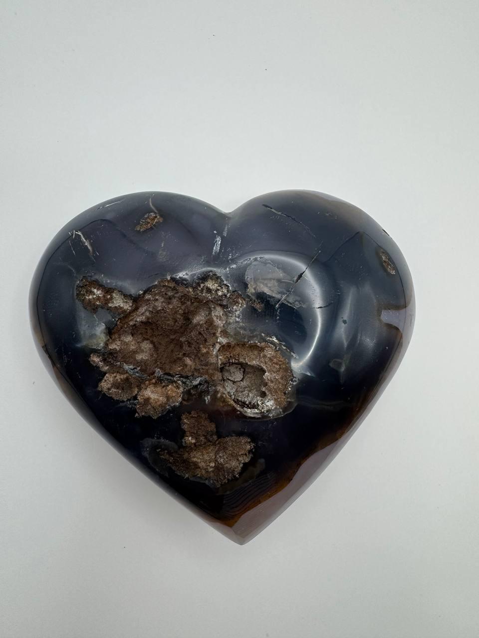 Large Druzy Agate Heart, Banded Agate Crystal Heart, Natural Druzy Quartz Geode, Sparkly Crystal Heart, One of a Kind