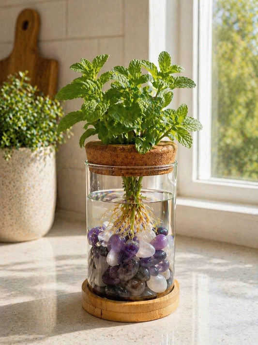 Crystal Plant Propagation Station — Amethyst & Quartz
