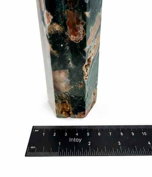 Ocean jasper tower back with druzy detail