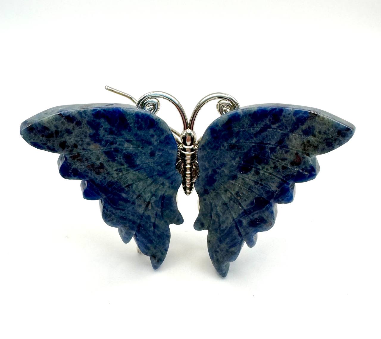 Sodalite butterfly front view white background